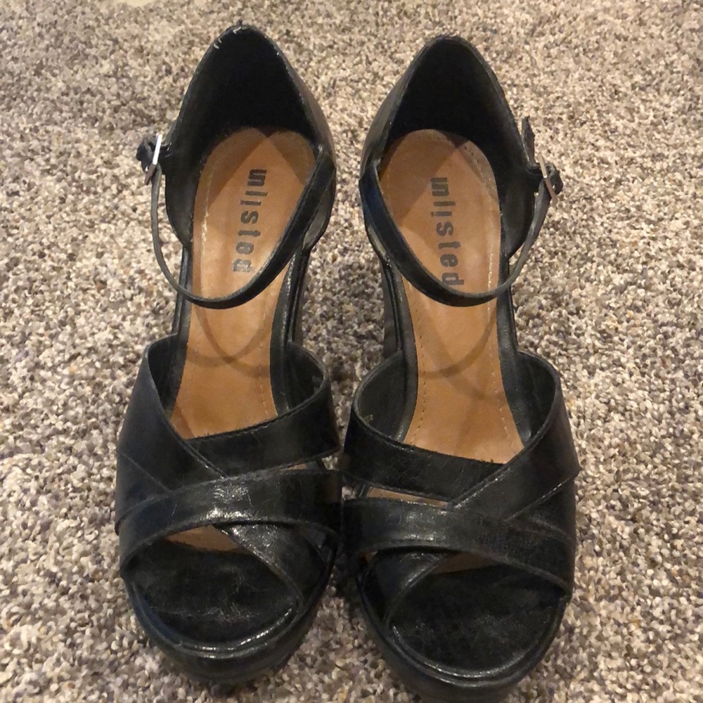 Unlisted Black strapped heels size 6